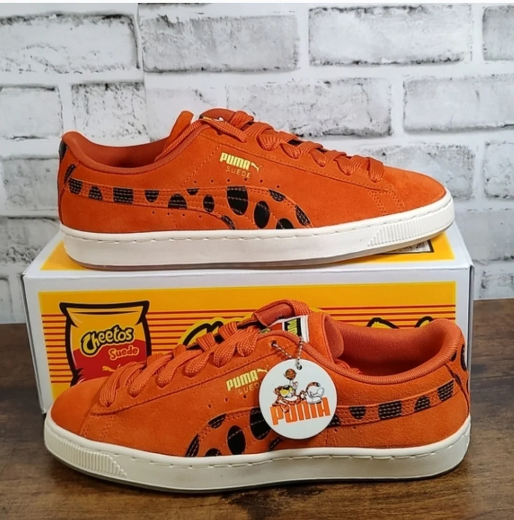 PUMA Suede X Cheetos Boys Youth Orange Lace-Up Sneakers Casual Shoes 398854 01